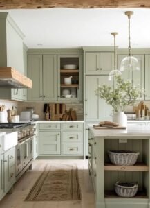 The Tranquil Appeal of Soft Green Kitchen Cabinets » Home Aesthetics
