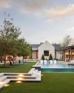 A Texas home inspired by California’s wine country, featuring a vibrant garden retreat.